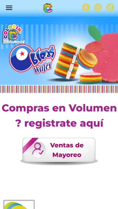 Sitio Colorines - Dulces para dispositivos móviles.