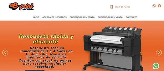 Sitio Eprint en escritorio - Venta y Renta de Impresoras.