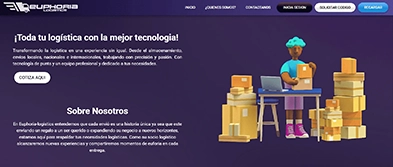 Sitio Euphoria-logistics en vista de escritorio.