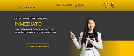 Sitio Lyoncash en escritorio para préstamos.