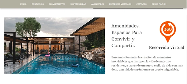 Vista de escritorio del sitio Anterra Condominios