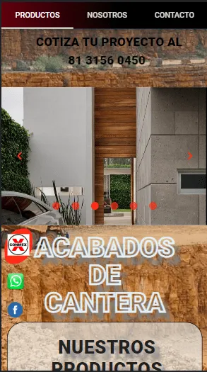 Vista móvil optimizada del sitio CONMEX