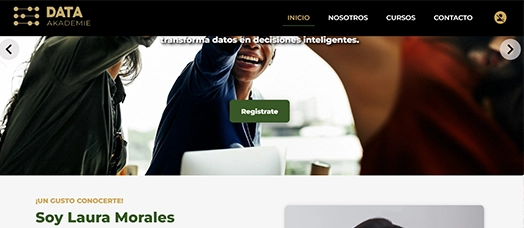 Vista de escritorio del sitio Data Akademie