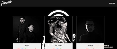 Vista de escritorio del sitio Erkundemusic