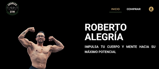 Vista de escritorio del sitio GYM Roberto Alegría