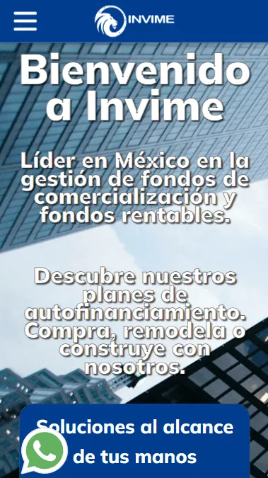 Vista móvil optimizada del sitio Invime